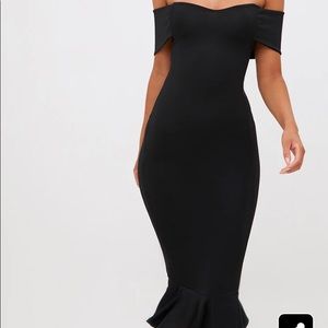 Pretty Little Thing - Bardot Frill Hem Midi Dress